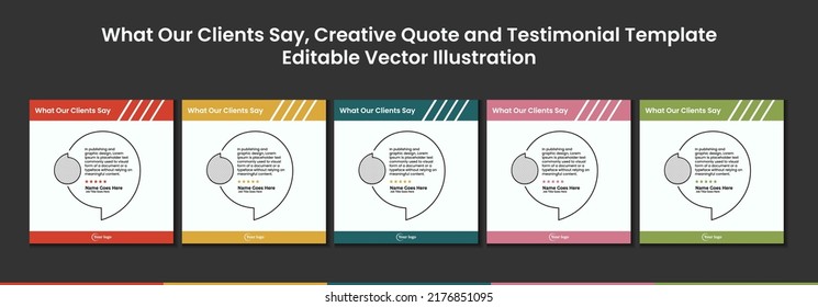 Testimonios Creativos, Lo Que Dicen Nuestros Clientes , Cita , Plantilla Infográfica Ilustración De Vectores Editable 