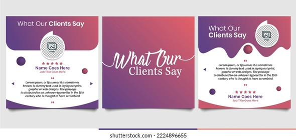 Creative Testimonial, What our Clients Say, Quote , Review, Feedback, Infographic Template, Label, Editable Vector Illustration 