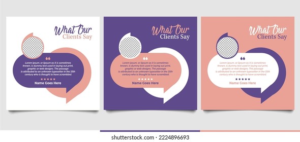 Creative Testimonial, What our Clients Say, Quote , Review, Feedback, Infographic Template, Label, Editable Vector Illustration 