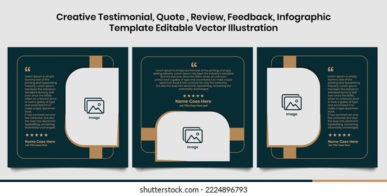 Creative Testimonial, What our Clients Say, Quote , Review, Feedback, Infographic Template, Label, Editable Vector Illustration 