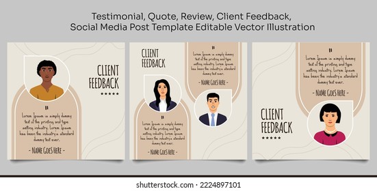 Creative Testimonial, What our Clients Say, Quote , Review, Feedback, Infographic Template, Label, Editable Vector Illustration 