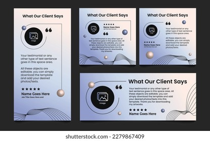 Creative Testimonial, What our Clients Say, Quote , Review, Feedback, Infographic Template, Label, Customer Feedback Editable Vector Illustration 