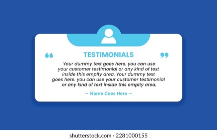 Creative Testimonial, What our Clients Say, Quote , Review, Feedback, Infographic Template, Label, Customer Feedback Editable Vector Illustration 