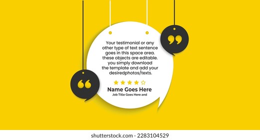 Creative Testimonial, What our Clients Say, Quote , Review, Feedback, Infographic Template, Label, Customer Feedback Editable Vector Illustration 