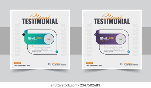 Creative Testimonial, What our Clients Say, Quote , Review, Feedback, Infographic Template, Label, Editable Vector