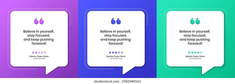 Creative Testimonial, What our Clients Say, Quote , Review, Feedback, Infographic Template, Label, Editable Vector Illustration 
