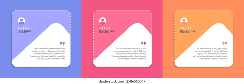 Creative Testimonial, What our Clients Say, Quote , Review, Feedback, Infographic Template, Label, Editable Vector Illustration 