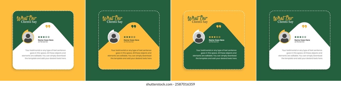 Creative testimonial, What our Clients Say, Quote , Review, Feedback, Infographic Template, Label, Editable Vector Illustration 