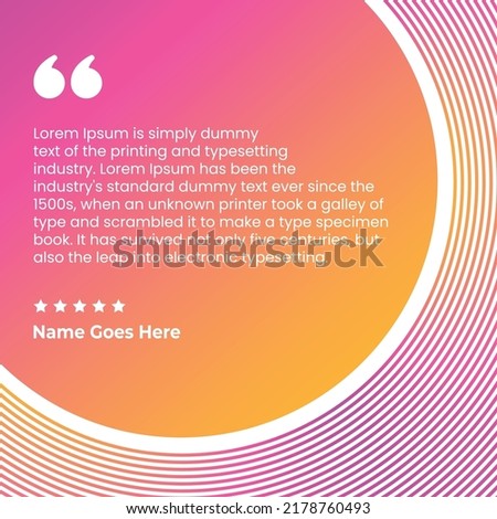 Creative Testimonial, What Our Clients Say , Quote , Infographic Template Editable Vector Illustration 
