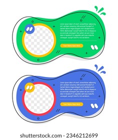Creative Testimonials, Quote, Infographic, Graphic element Template, Testimonial Speech bubble, customer feedback, Editable Vector Illustration. space for photo. green and blue colors selected.