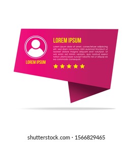 Creative testimonials template with different shapes. Testimonial Speech bubble concept, customer feedback infographic for application and website.