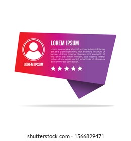 Creative testimonials template with different shapes. Testimonial Speech bubble concept, customer feedback infographic for application and website.