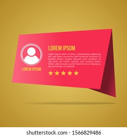 Creative testimonials template with different shapes. Testimonial Speech bubble concept, customer feedback infographic for application and website.