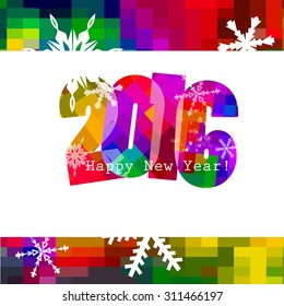 Creative text 2016 in flat design. Vector