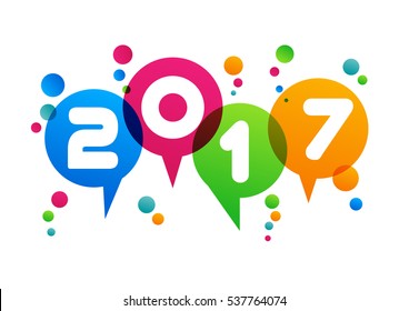 Creative text 2017 with balloon