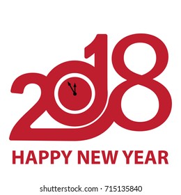 Creative text 2018. Vector of Timer icon.