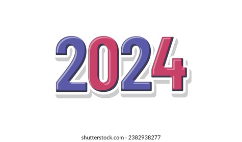 Creative text 2024 new year design vector