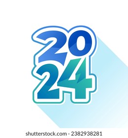 Creative text 2024 new year design vector