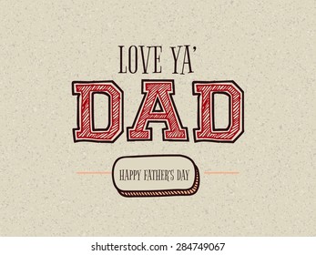 Creative text Dad on stylish background for Happy Father's Day celebration, can be used as greeting or invitation card design.