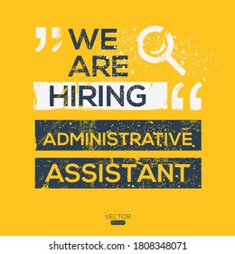creative text Design (Administrative Assistant),written in English language, vector illustration.