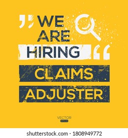creative text Design (Claims Adjuster),written in English language, vector illustration.