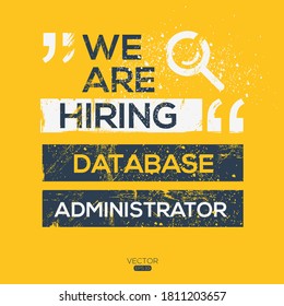 creative text Design (Database Administrator),written in English language, vector illustration.