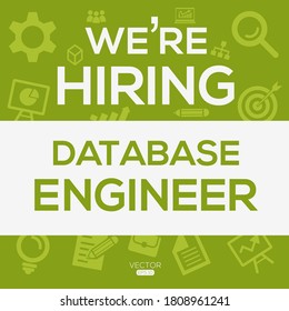 creative text Design (Database Engineer),written in English language, vector illustration.