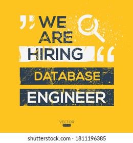 creative text Design (Database Engineer),written in English language, vector illustration.