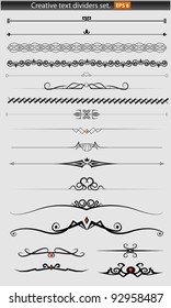 Creative text dividers set. Vector illustration