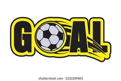 creative text effect for goal soccer, soccer ball. vector goal text.