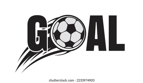 creative text effect for goal soccer, soccer ball. vector goal text.