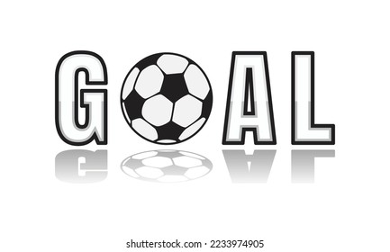creative text effect for goal soccer, soccer ball. vector goal text.