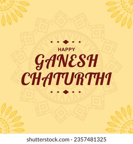 Creative Text "Ganesh Chaturthi" with Mandala for Happy Ganesh Chaturthi.