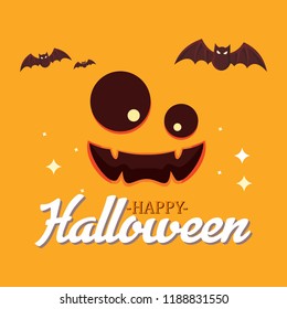 Creative text of Happy Halloween or Hand Lettering vector on scary background