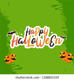 Creative text of Happy Halloween or Hand Lettering vector on scary background
