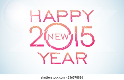 Kreativtext Happy New Year 2015 auf blauem Hintergrund, kann als Poster, Banner oder Flyer Design verwendet werden.