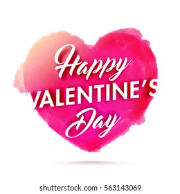 Creative Text Happy Valentine's Day on abstract brush stroke Heart.