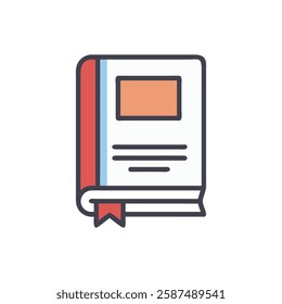 Creative Textbook with Bookmark Icon for Education