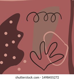 Creative texture with abstract brush strokes, freehand bright colors geometric elements, shapes. Aesthetic contemporary collage. Trendy set design