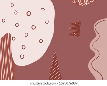 Creative texture with abstract brush strokes, freehand bright colors geometric elements, shapes. Aesthetic contemporary collage. Trendy set design
