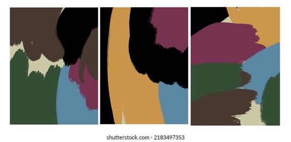 Creative texture with abstract brush strokes, freehand colors geometric elements, shapes. Aesthetic contemporary collage. Trendy set design. Minimalism and simple poster vector design
