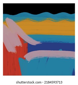 Creative texture with abstract  geometric elements, shapes. Contemporary hand painted background. Minimalism and simple poster 