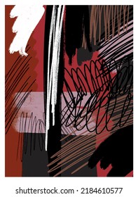 Creative texture with abstract  geometric elements, shapes. Contemporary hand painted background. 