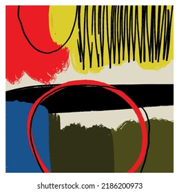 Creative texture with abstract  geometric elements, shapes. Contemporary hand painted background. 