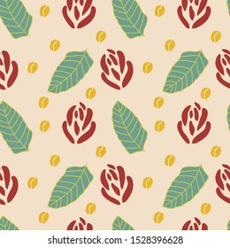 Creative texture with abstract shapes, freehand bright colours floral elements.