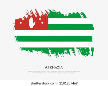 Bandera texturizada creativa de Abjasia con ilustración vectorial de trazos de pincel