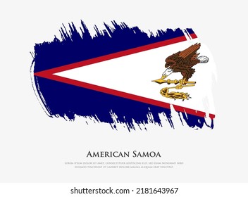 Creative textured flag of American Samoa with brush strokes vector illustration