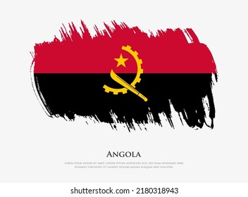 Bandera texturizada creativa de Angola con ilustración vectorial de pinceladas de pincel