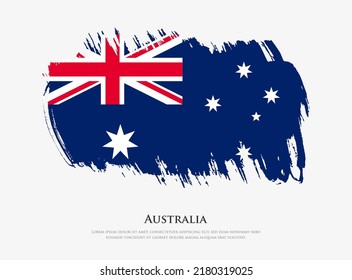 Creative textured flag of Australia with brush strokes vector illustration