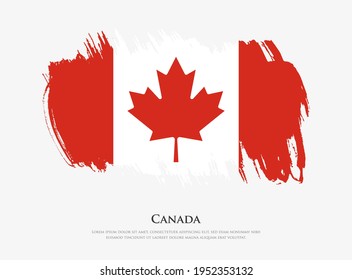 Bandera texturizada creativa de Canadá con ilustración vectorial de pinceladas de pincel